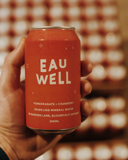 SPARKLING WATER: POMEGRANATE + CRANBERRY, 355ML